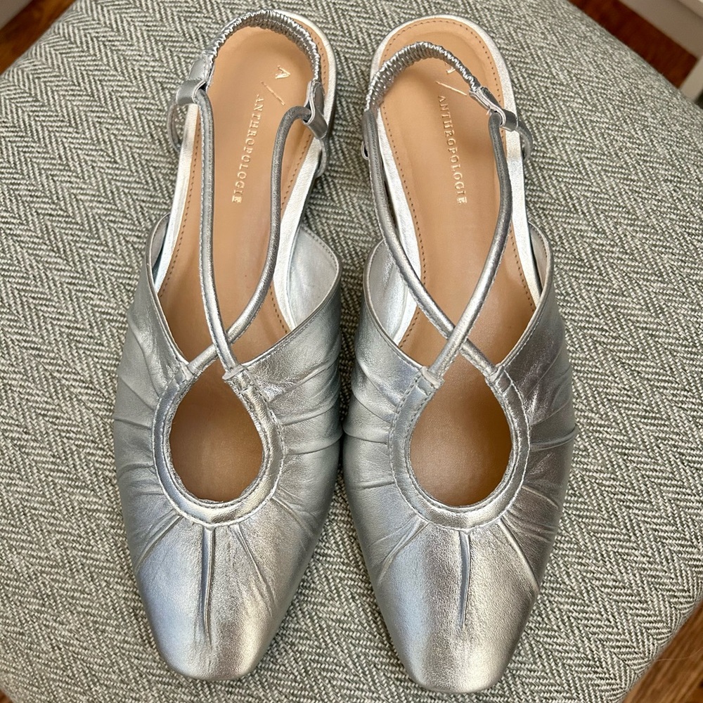 Metallic Maeve strappy flats
